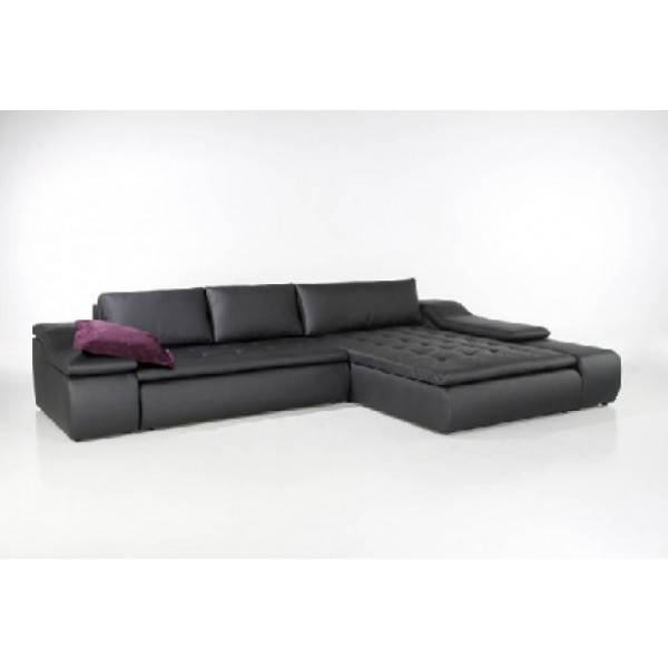 Loungebank Lazy Zwart + Slaapfuntie