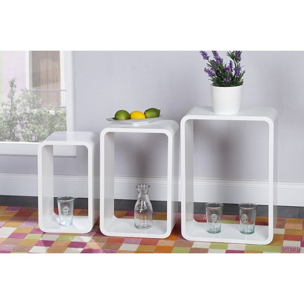 Wandkast Club Cube Set van 3 Ovaal Wit