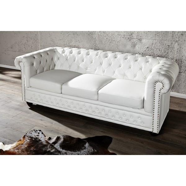 Chesterfield 3zitsbank - Wit