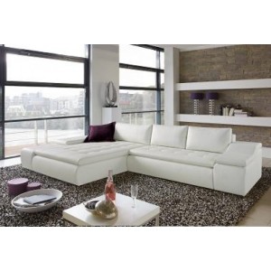 Hoekbank Lazy Wit + slaapfunctie