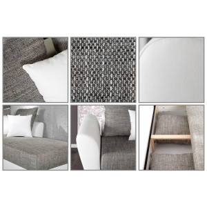 Loungebank Palma - Wit/Grijs