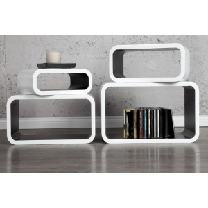 Wandkast Club Cube Wit Zwart