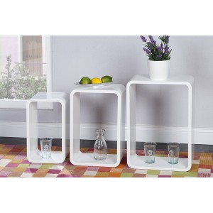 Wandkast Club Cube Set van 3 Ovaal Wit