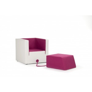 Fauteuil Armchair - Wit / Paars