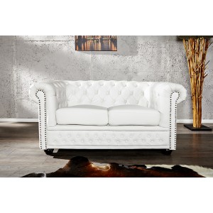 Chesterfield 2zitsbank - Wit