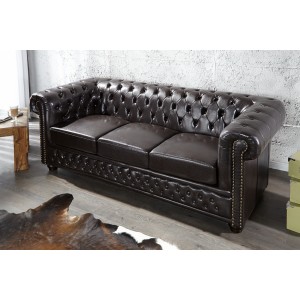 Chesterfield 3zitsbank - Koffiebruin