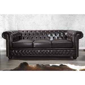 Chesterfield 3zitsbank - Koffiebruin