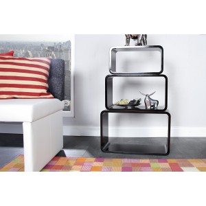 Wandkast Club Cube Set van 3 Ovaal Zwart