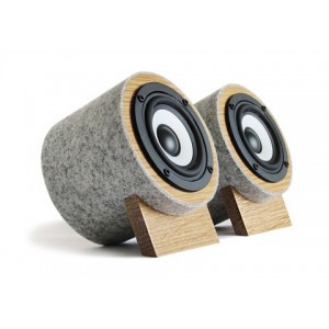 Yorkie Speakers EXR - Oak with Grey Felt